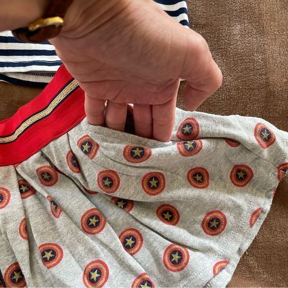 Marvel Kids Wonder Woman Girls Red and Blue Striped Outfit Size 6/6x - Picture 8 of 8